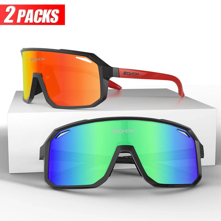 SCVCN UV400 Cycling Sunglasses - Ultralight 34g Sports Eyewear - HD Wide View Protection for Running, MTB, Golf &amp; Travel (PGXC-KE-X63)