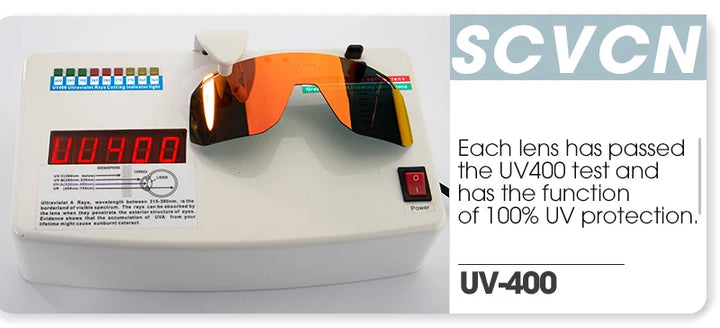 SCVCN UV400 Cycling Sunglasses - Ultralight 34g Sports Eyewear - HD Wide View Protection for Running, MTB, Golf &amp; Travel (PGXC-KE-X63)