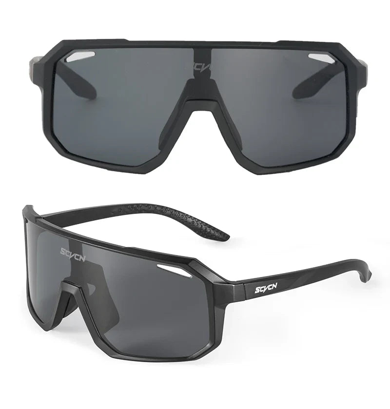 SCVCN UV400 Cycling Sunglasses - Ultralight 34g Sports Eyewear - HD Wide View Protection for Running, MTB, Golf &amp; Travel (PGXC-KE-X63)