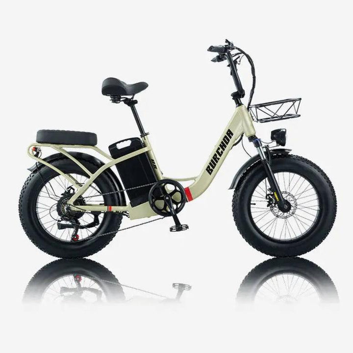 BURCHDA U8 Step-Thru Electric Bike with IP65 Waterproofing and Mechanical Disc Brakes