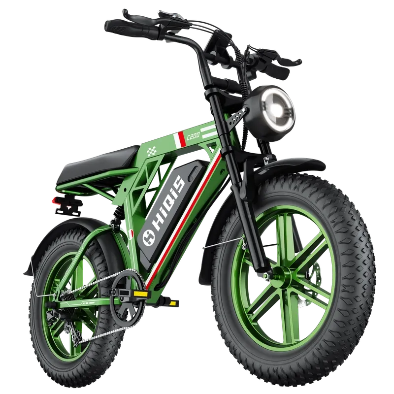 C200 20-Inch Fat Tire Electric Bike with 1000W Motor 48V 17.5Ah Battery Dual Suspension and Shimano 7-Speed