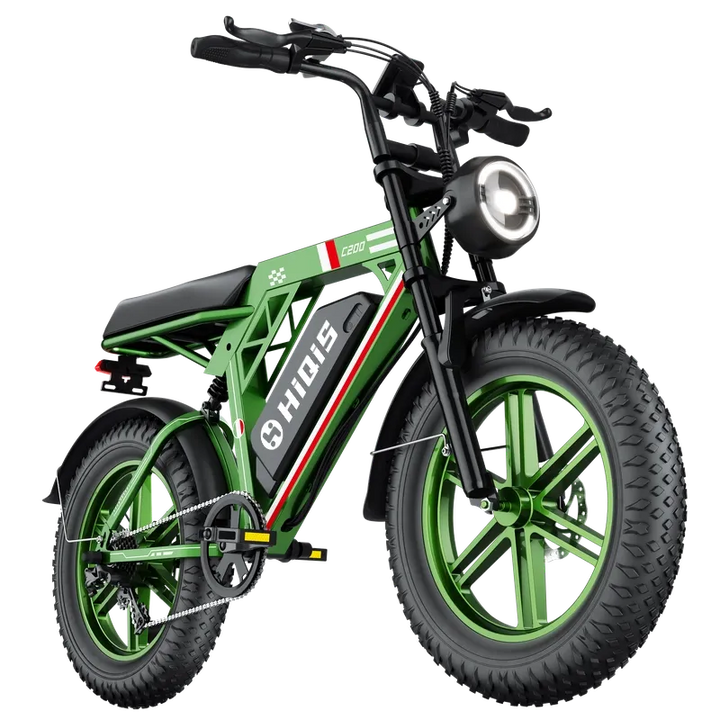 C200 20-Inch Fat Tire Electric Bike with 1000W Motor 48V 17.5Ah Battery Dual Suspension and Shimano 7-Speed