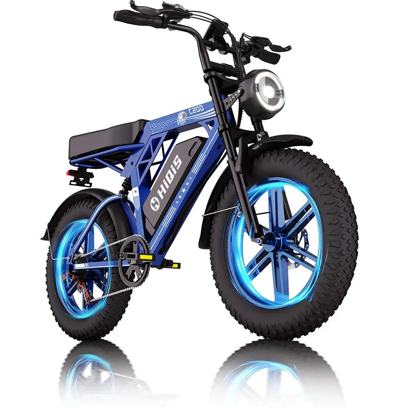 C200 20-Inch Fat Tire Electric Bike with 1000W Motor 48V 17.5Ah Battery Dual Suspension and Shimano 7-Speed