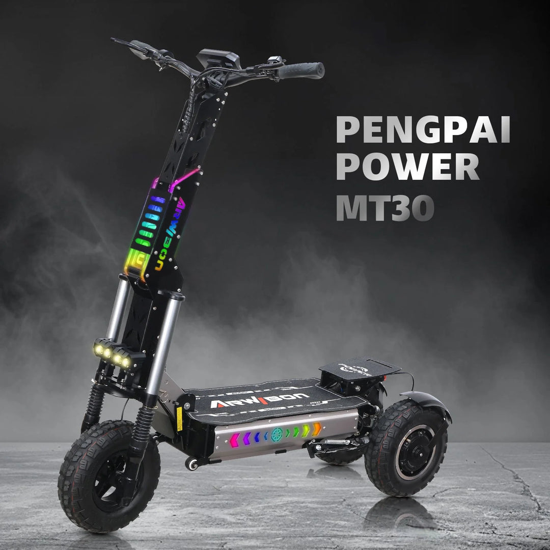MT30 3-Wheel Off-Road Electric Scooter | 6000W Dual Motor (3000W*2), 60V 27Ah Battery, 40 MPH, Triple Oil Brakes &amp; 3x13" All-Terrain Tires Trike E-Scooter