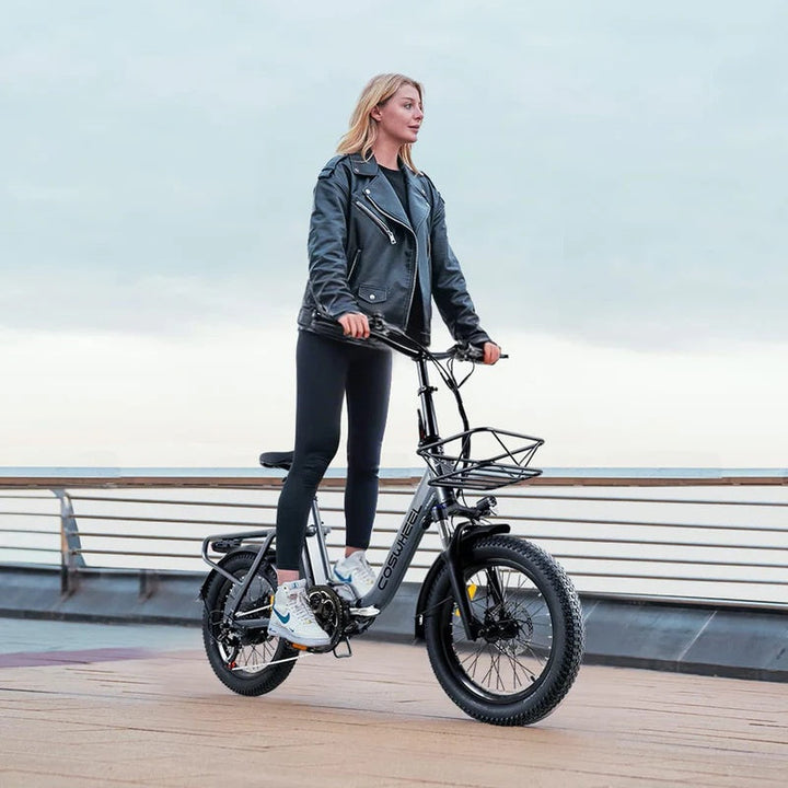 COSWHEEL Y20L 20" Step-Thru Electric Bike Peak 1200W Motor 48V 15Ah Battery