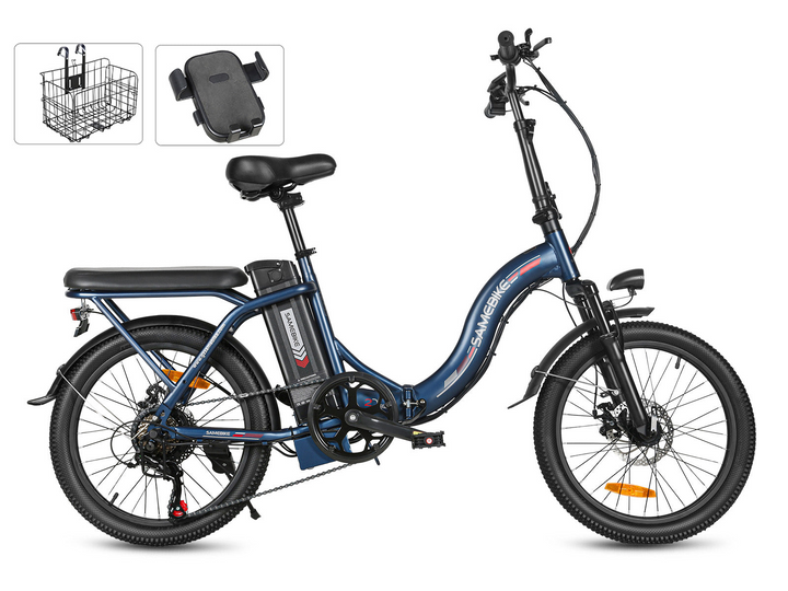 Samebike CY20 Portable Commuter Electric Bike with Phone Holder and Comfort Handlebar
