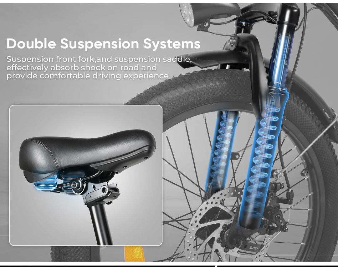 Samebike CY20 Portable Commuter Electric Bike with Phone Holder and Comfort Handlebar