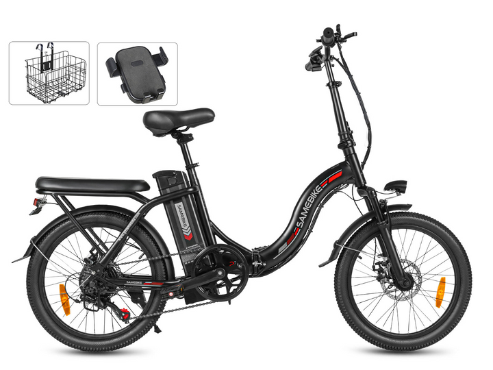 Samebike CY20 Portable Commuter Electric Bike with Phone Holder and Comfort Handlebar