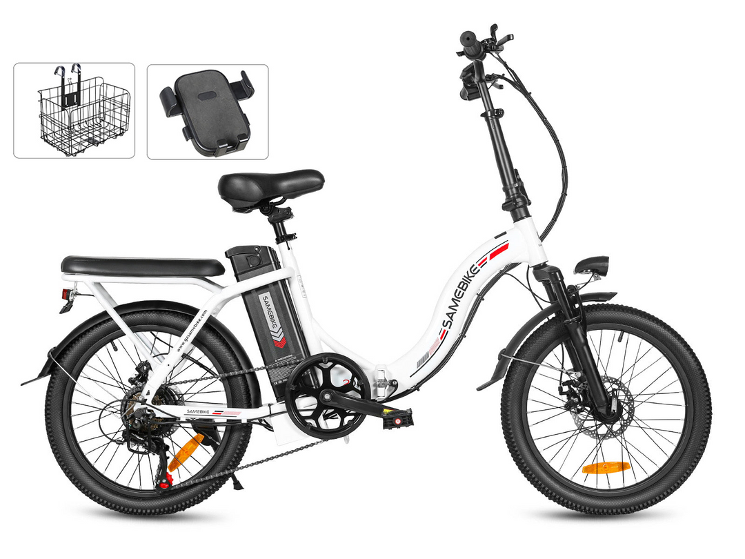 Samebike CY20 Portable Commuter Electric Bike with Phone Holder and Comfort Handlebar