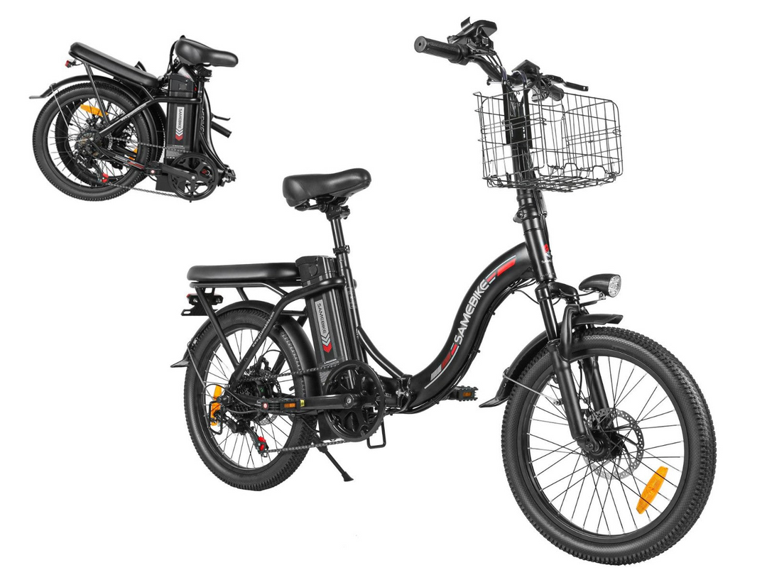 Samebike CY20 Portable Commuter Electric Bike with Phone Holder and Comfort Handlebar