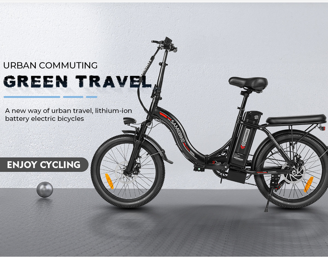 Samebike CY20 Portable Commuter Electric Bike with Phone Holder and Comfort Handlebar