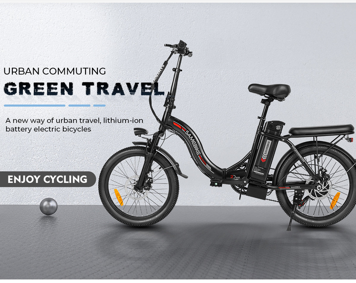 Samebike CY20 Portable Commuter Electric Bike with Phone Holder and Comfort Handlebar