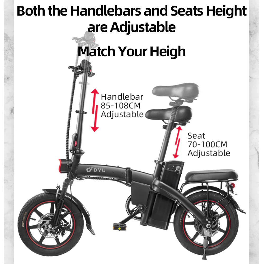 DYU A5 Upgraded Folding Electric Bike Designed for Portable Urban Commuting