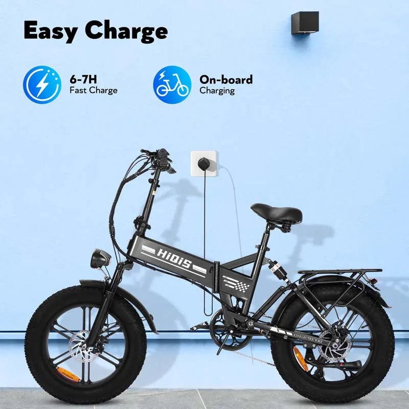 E20 20-Inch Fat Tire Electric Bike with 1000W Rear Motor Dual Suspension and 48V 15Ah Battery