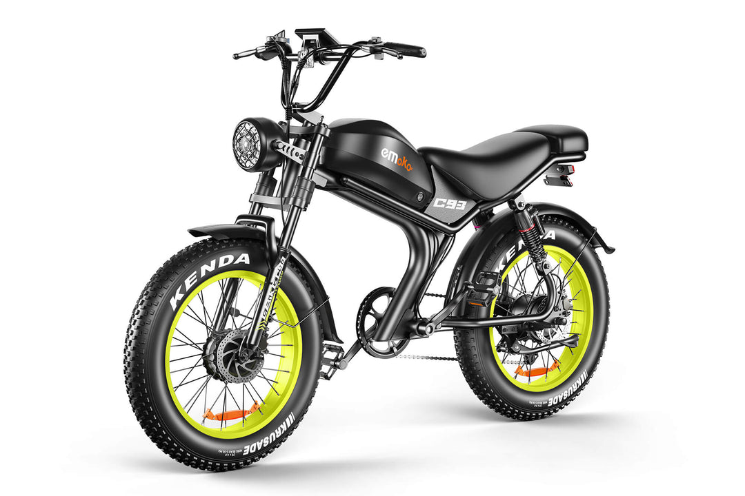 Emoko C93 moped 2000w dual motor 23ah battery fat tire ebike with full suspension hydraulic brakes for adults