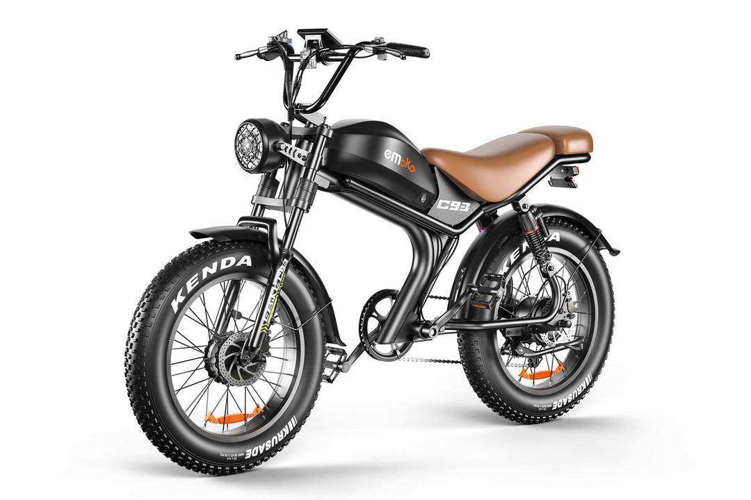 Emoko C93 moped 2000w dual motor 23ah battery fat tire ebike with full suspension hydraulic brakes for adults