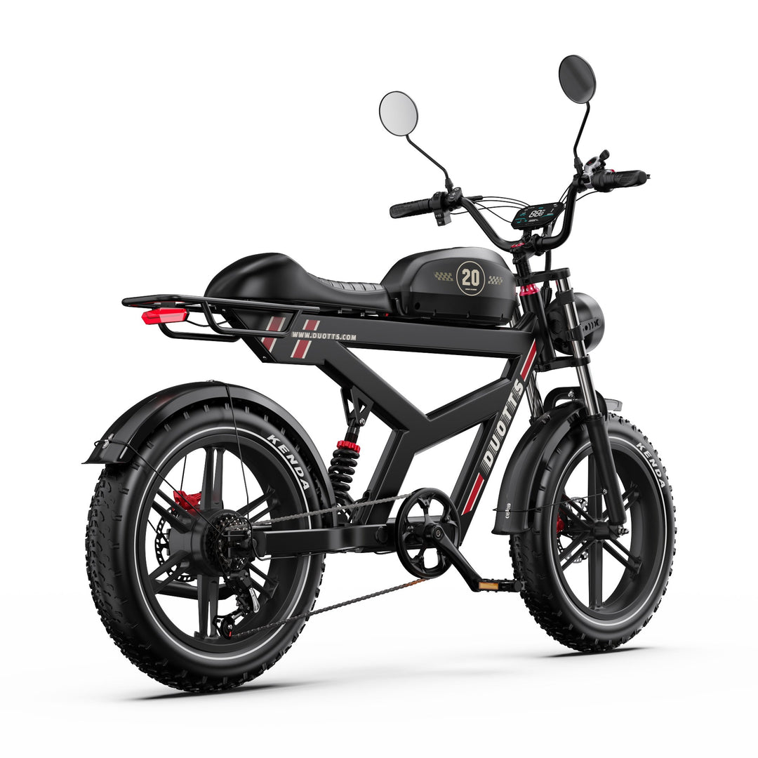 DUOTTS F20 Upgraded Fat Tire Electric Bike with Full Suspension and Moped Design