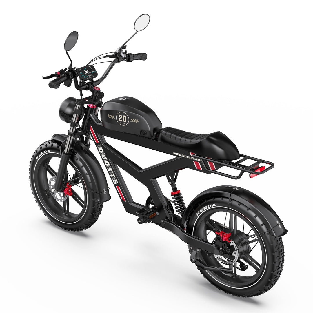 DUOTTS F20 Upgraded Fat Tire Electric Bike with Full Suspension and Moped Design