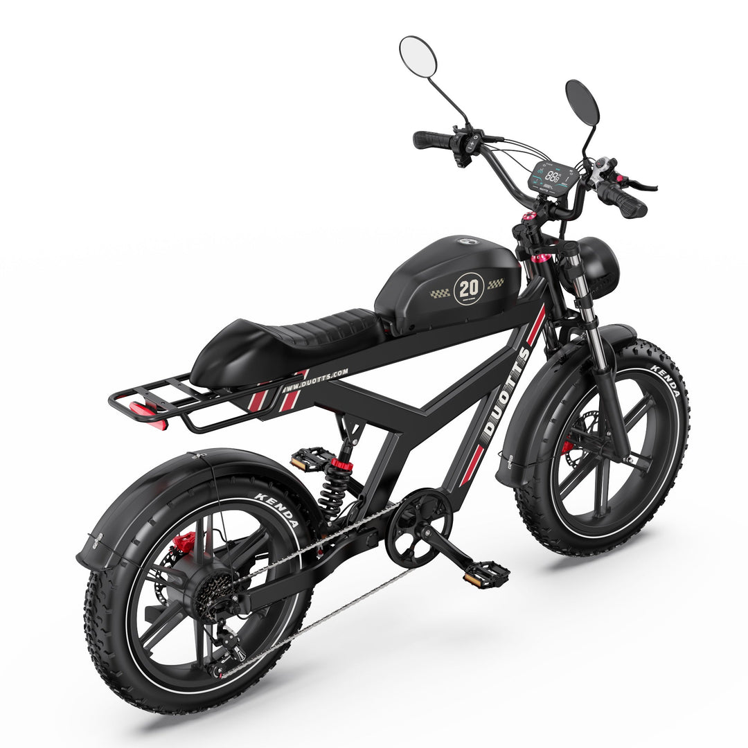 DUOTTS F20 Upgraded Fat Tire Electric Bike with Full Suspension and Moped Design
