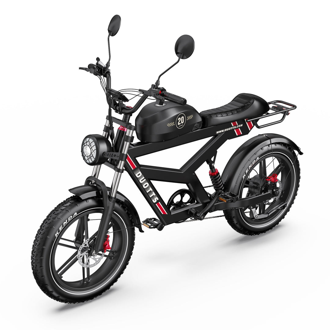 DUOTTS F20 Upgraded Fat Tire Electric Bike with Full Suspension and Moped Design
