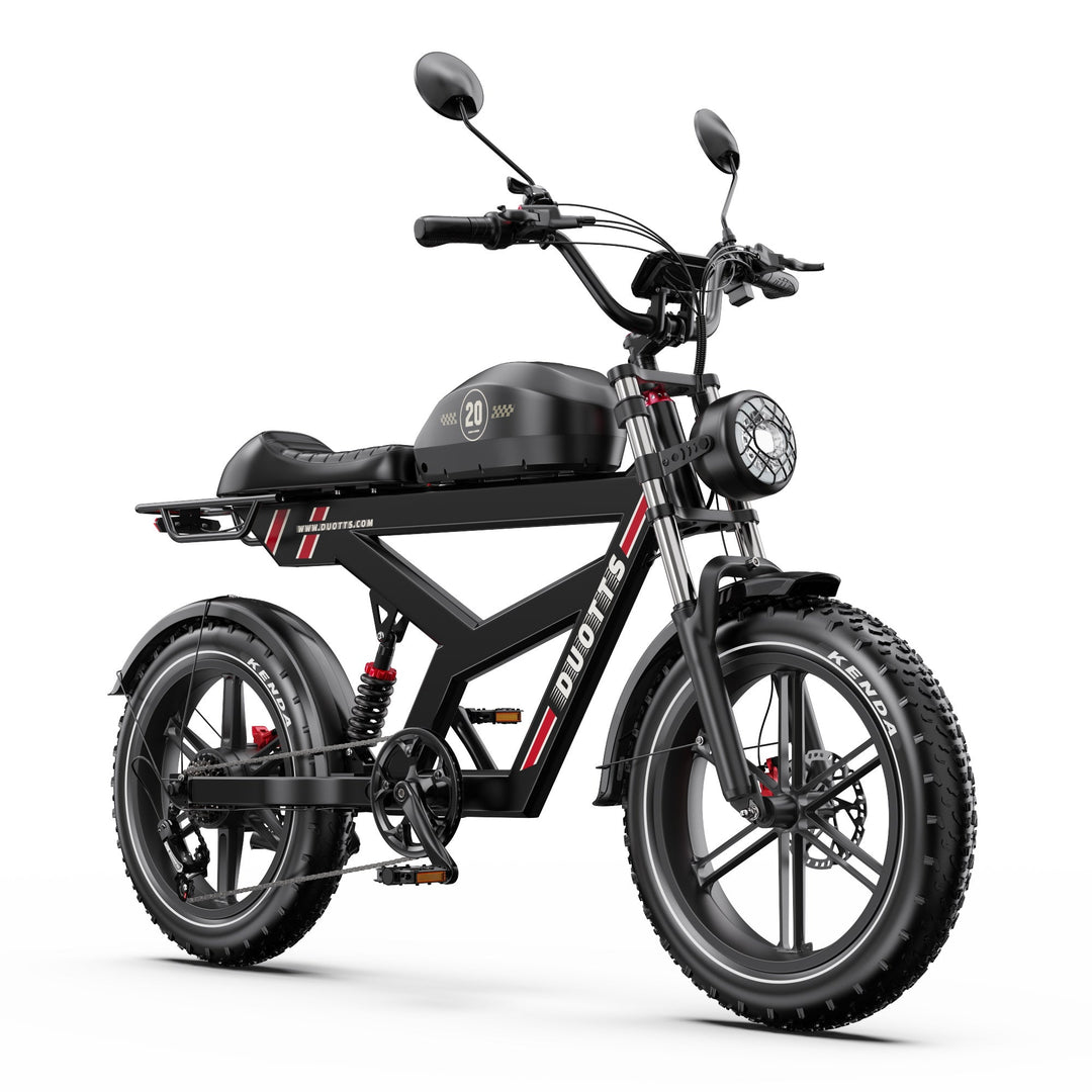 DUOTTS F20 Upgraded Fat Tire Electric Bike with Full Suspension and Moped Design