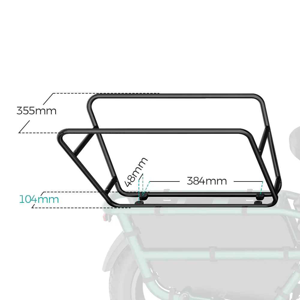 Official Fiido T2 Child Safety Fence Set - Full Surround Protective Rail with Premium Seat Cushion - Cargo E-Bike Kid Carrier Upgrade