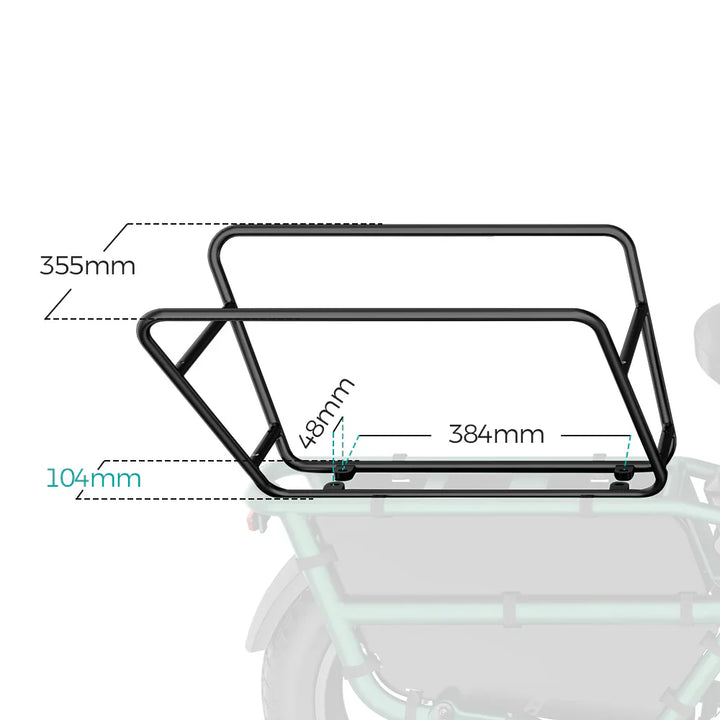 Official Fiido T2 Child Safety Fence Set - Full Surround Protective Rail with Premium Seat Cushion - Cargo E-Bike Kid Carrier Upgrade