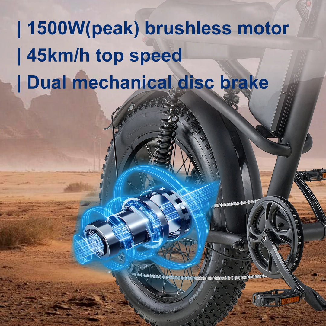 500w 48v Ebike Electric Hybrid City Bike for Adult, Battery Assisted Operated Electric Bike Bicycle, E-bike Fat Tire E Bike