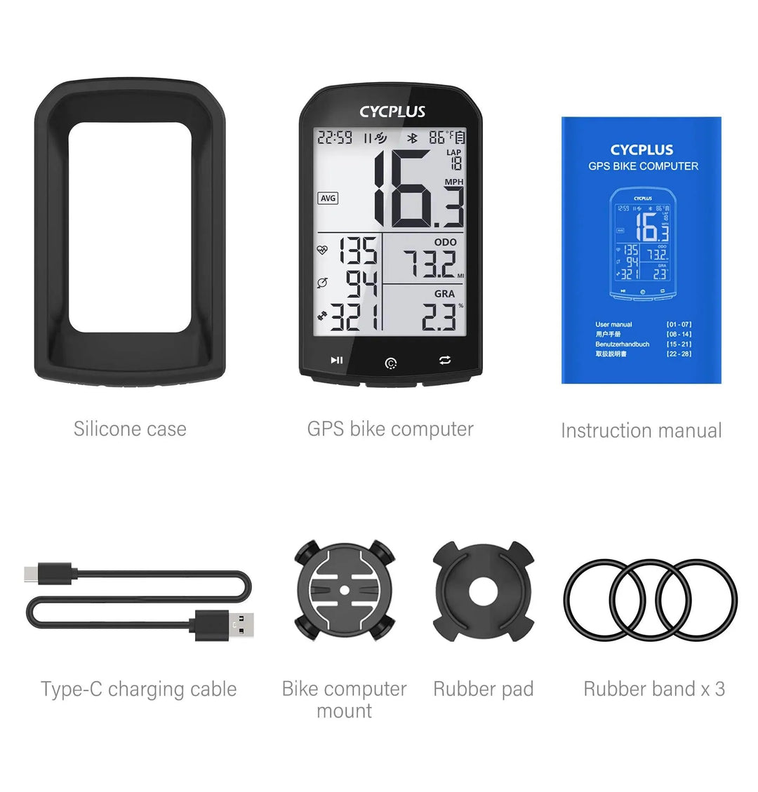 CYCPLUS M1 Smart GPS Bike Computer - 2.9-inch Huge Screen Wireless Speedometer with ANT+ &amp; Bluetooth for Strava Sync