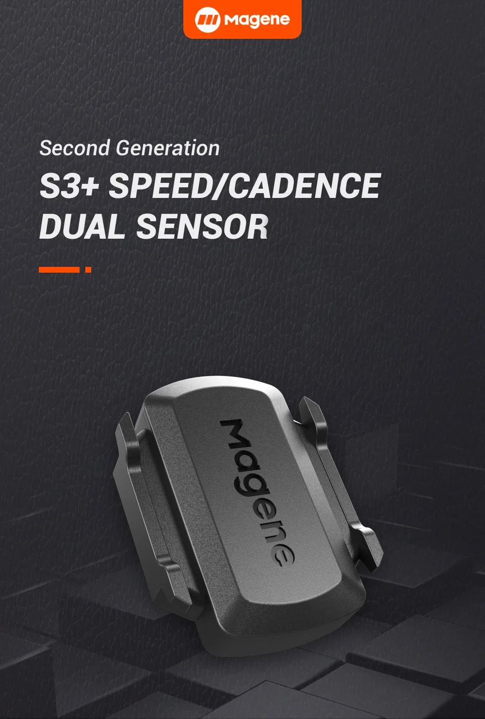 Magene S3+ Speed &amp; Cadence Dual Sensor - ANT+ Bluetooth Wireless Speedmeter - 9g Magnetless Geomagnetic Sensor for Garmin &amp; Wahoo