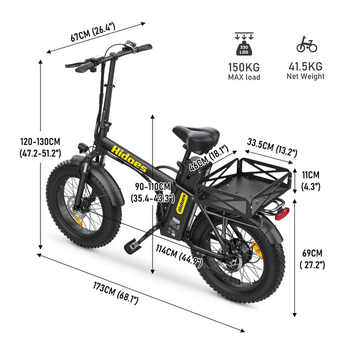 Hidoes F3 Pro Electric Bike with Removable Battery and Off-Road Capability