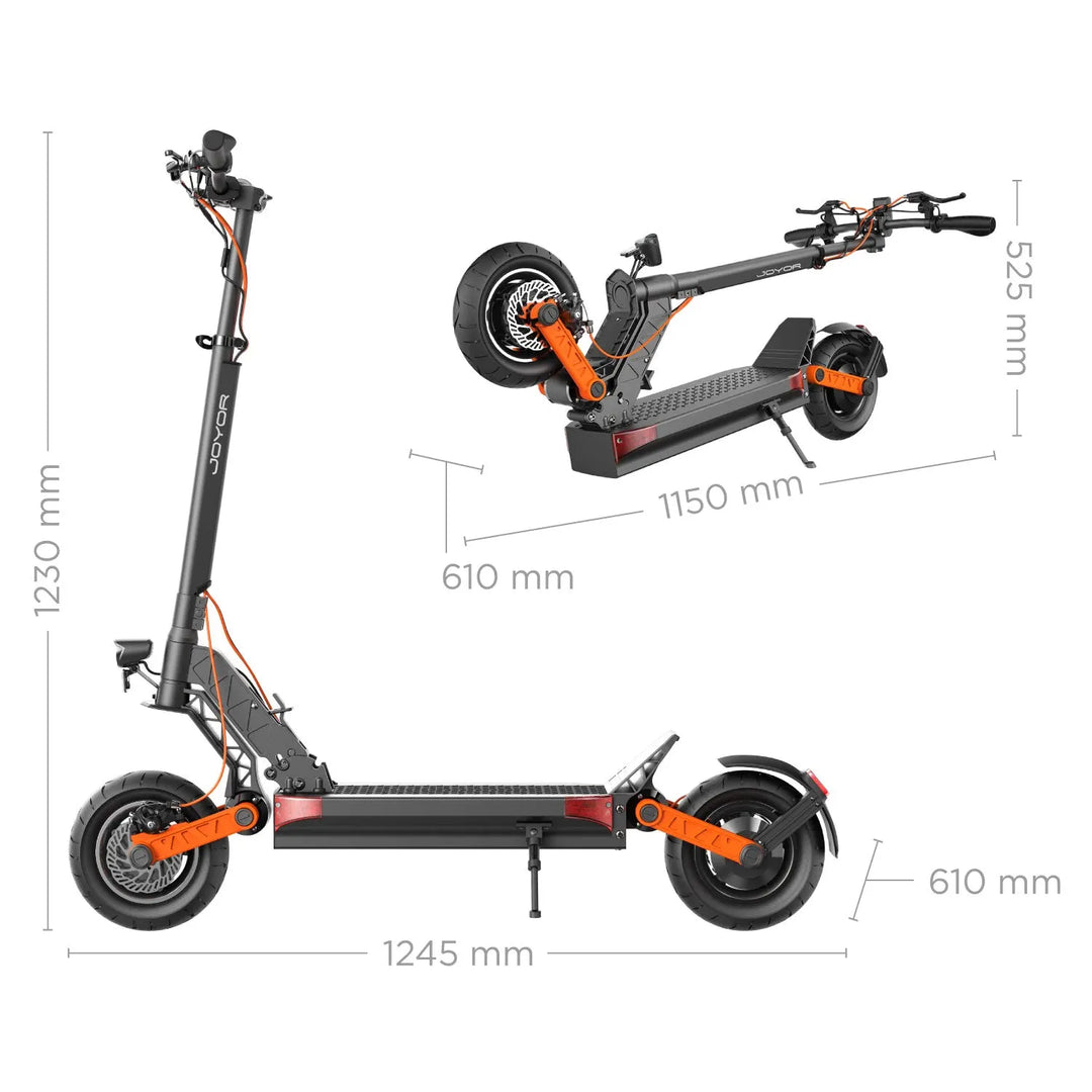 JOYOR S5 10" ABE-Certified Off-Road Electric Scooter with 500W Motor and 48V 13Ah Battery