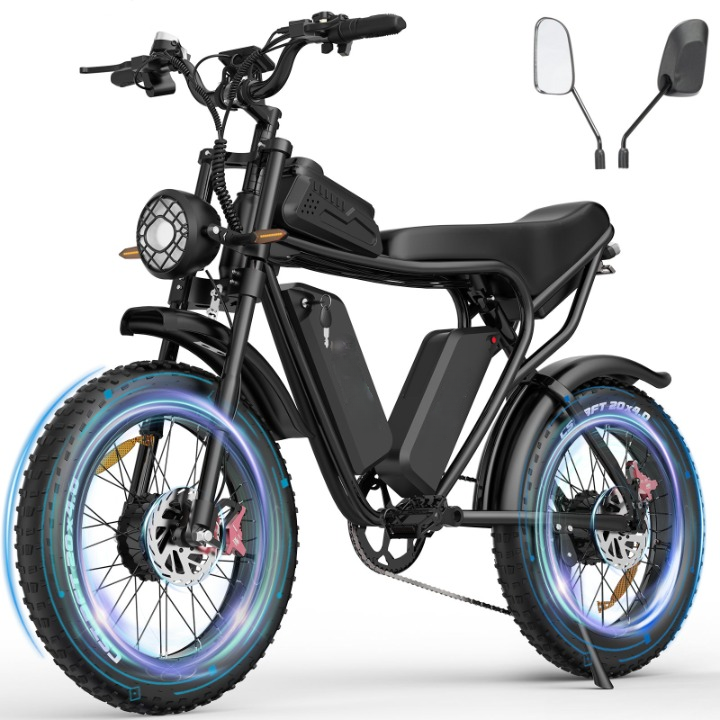 YVY K20 Pro Dual Motor Fat Tire Electric Bike | 2000W Combined Output, 52V 40Ah Dual Battery