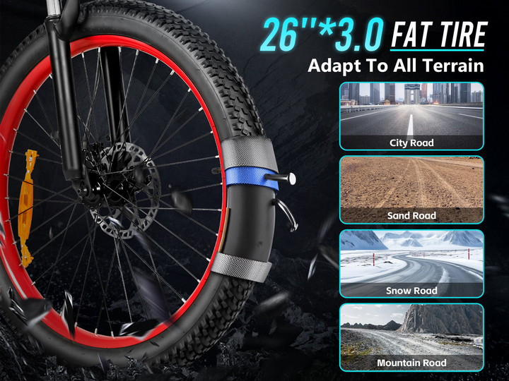 Samebike LO26 Plus 26" Fat Tire Foldable Electric Mountain Bike with 250W Motor