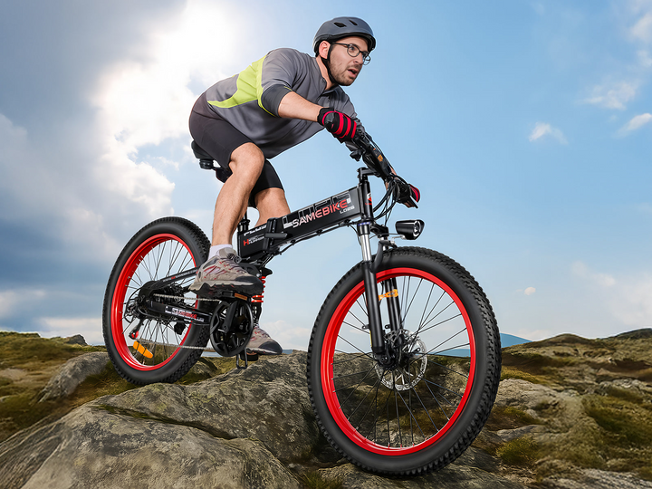 Samebike LO26 Plus 26" Fat Tire Foldable Electric Mountain Bike with 250W Motor