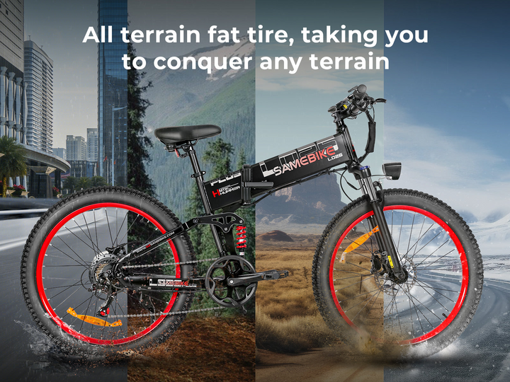 Samebike LO26 Plus 26" Fat Tire Foldable Electric Mountain Bike with 250W Motor