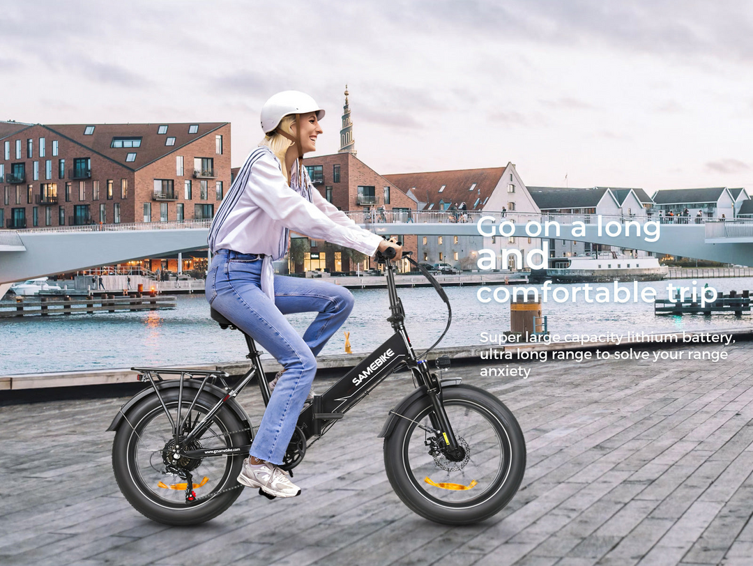 Samebike LOTDM200-II 250W Step-Through Folding Electric Bike with 20×4" Fat Tires