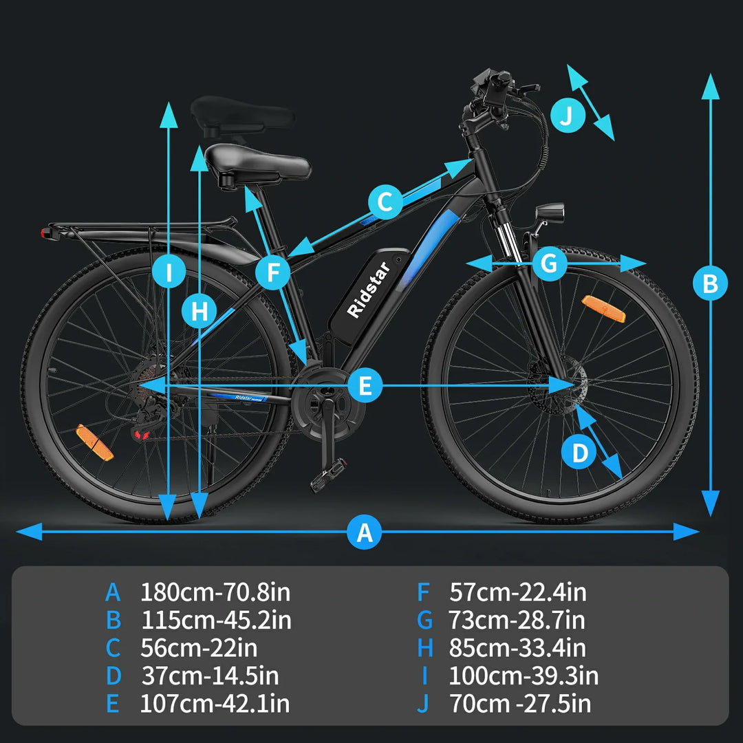 Ridstar S29 Pro 29 Inch Mountain Electric Bike 1000W High Speed Motor 48V 21Ah Removable Battery All Terrain Fat Tire Ebike