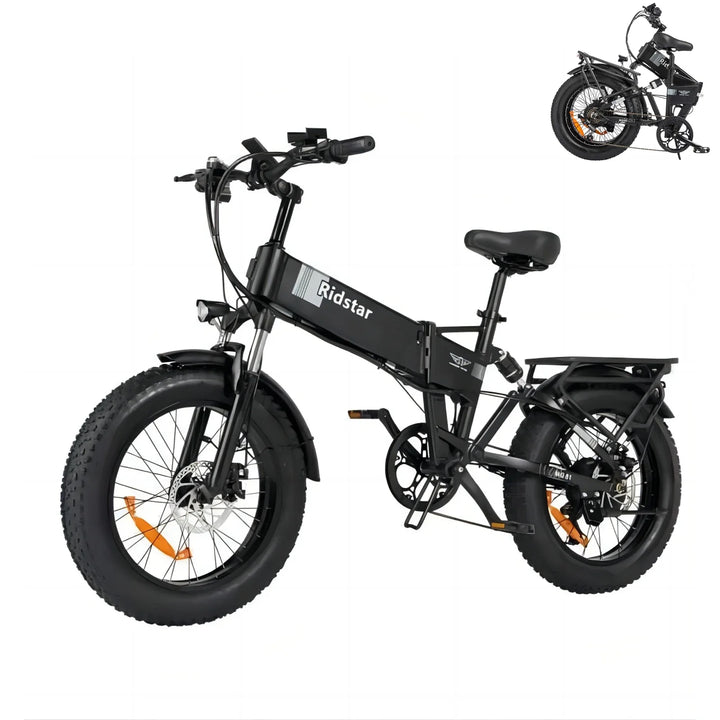 Ridstar H20 20x4.0 Fat Tire Folding Electric Bike - All Terrain 1000W SUV Ebike