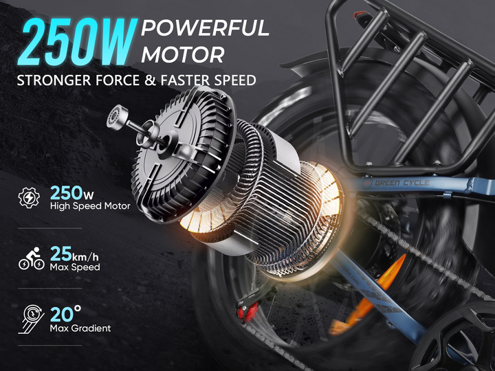 Samebike RS-A02 Pro Fat Tire Off-Road Electric Bike with 4" Grip Tires and Powerful Motor