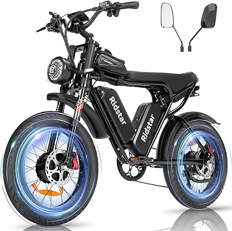 Ridstar Q20 Pro 20 Inch Fat Tire Electric Bike 2000W Dual Motor 52V 20Ah High Capacity Battery AWD All Terrain Retro Off-Road Ebike