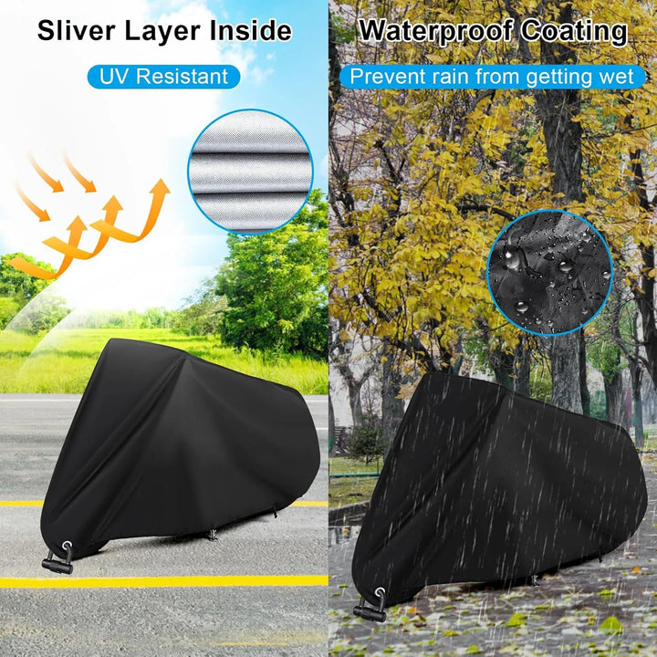 Waterproof Bicycle Cover - All-Weather Rain, Sun, UV &amp; Dust Protection - Windproof Outdoor Bike Storage
