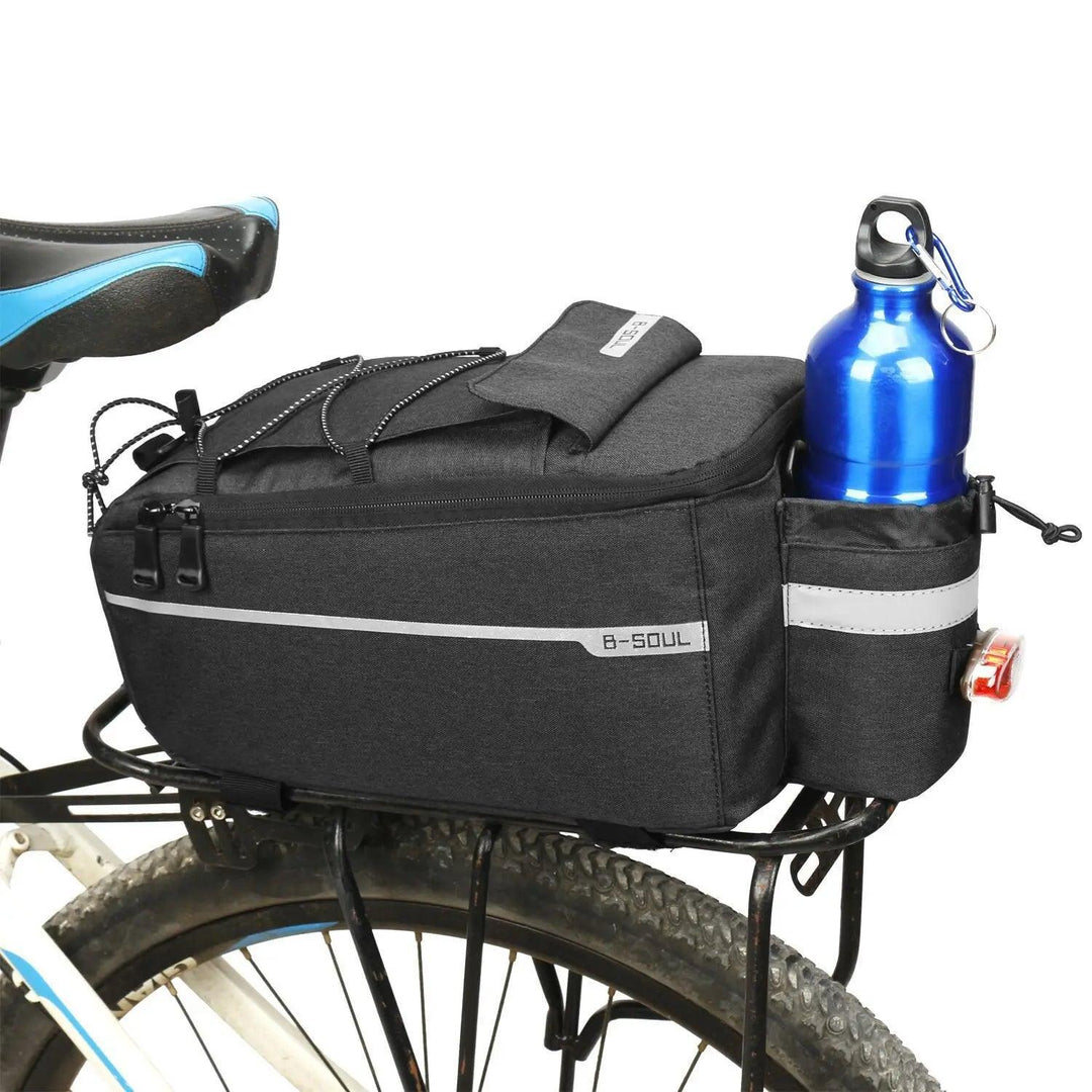 13L Bicycle Carrier Bag - Insulated Rear Rack Trunk Bag - Rainproof Pannier with Bottle Holder &amp; Shoulder Strap for Commuting &amp; Touring
