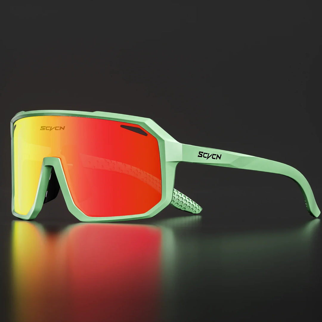 SCVCN S62 Photochromic Cycling Sunglasses - Smart Color Change Lens - UV400 TR-90 Ultralight Eyewear for MTB &amp; Road Bike Racing