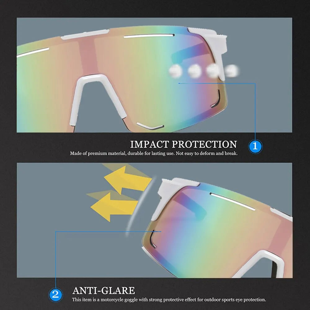 Professional Polarized Cycling Sunglasses - UV400 Protection Windproof Sport Eyewear for Men &amp; Women