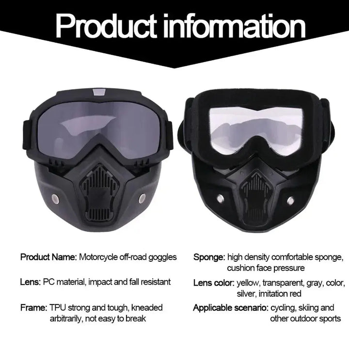 Professional Outdoor Windproof Cycling Goggles - HD PC Lens &amp; UV Protection - Tactical Dust-Proof Eyewear for MTB, Motorcycle &amp; Off-Road Racing