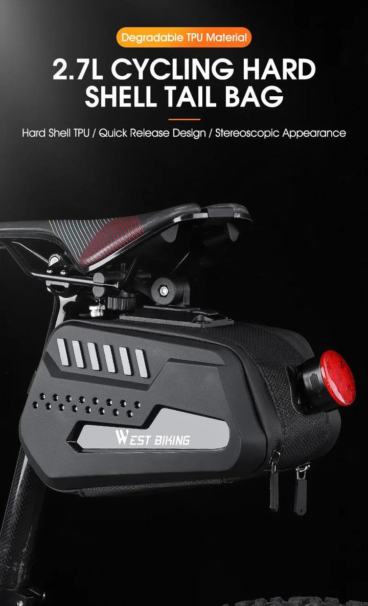 WEST BIKING 100% Waterproof Bicycle Saddle Bag - Seamless Weld Under Seat Storage - Reflective Rainproof MTB &amp; Road Bike Tool Pouch