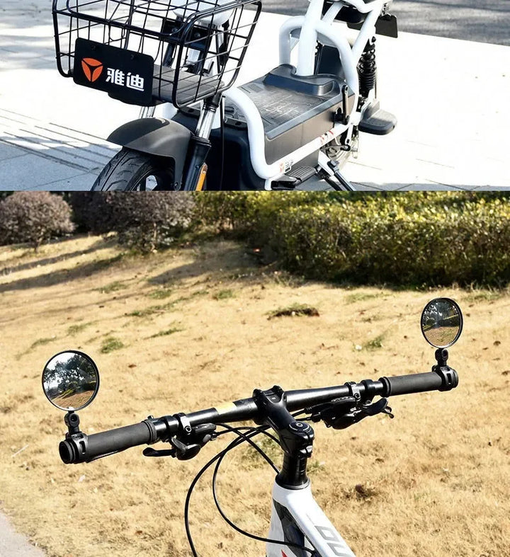 2PCS Universal Bicycle Rearview Mirror - 360° Rotatable Convex HD Mirror - Wide Angle Safety Reflector for MTB, Road Bike &amp; E-Bike