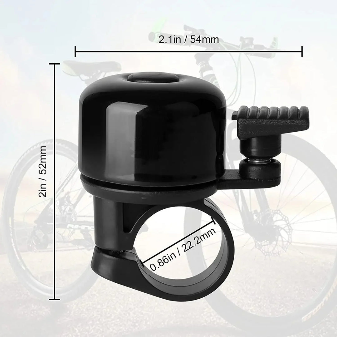 Compact Alloy Bike Bell - Loud Crisp Sound Safety Alarm for Mountain &amp; Road Bikes - Small Size