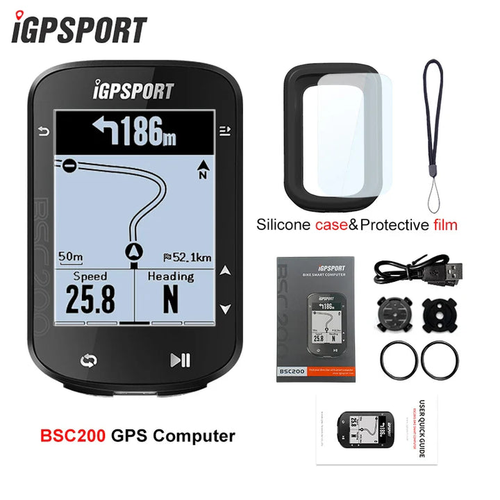 iGPSPORT BSC200 Smart GPS Bike Computer - Route Navigation, 30H Battery, ANT+ &amp; Bluetooth Wireless Speedometer